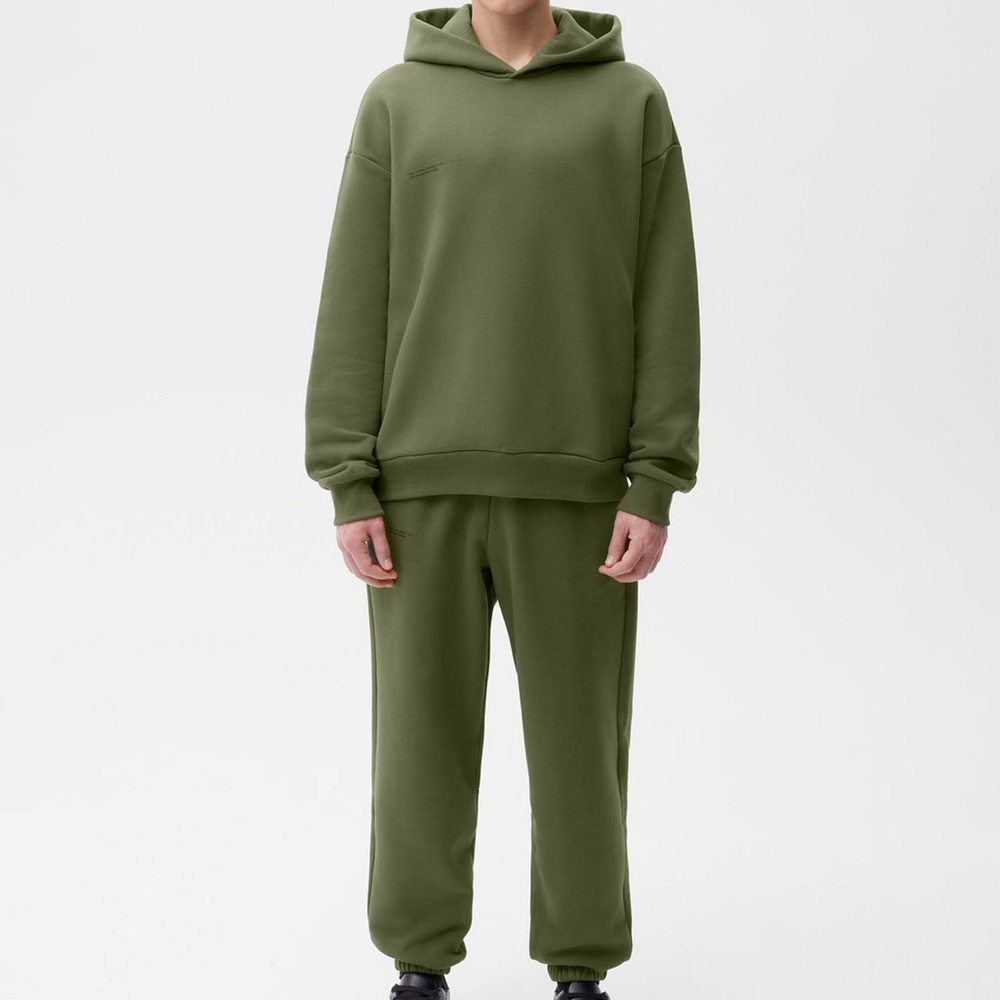 Pangaia olive green set. Sweatshirt sz M, sweatpant sz XS